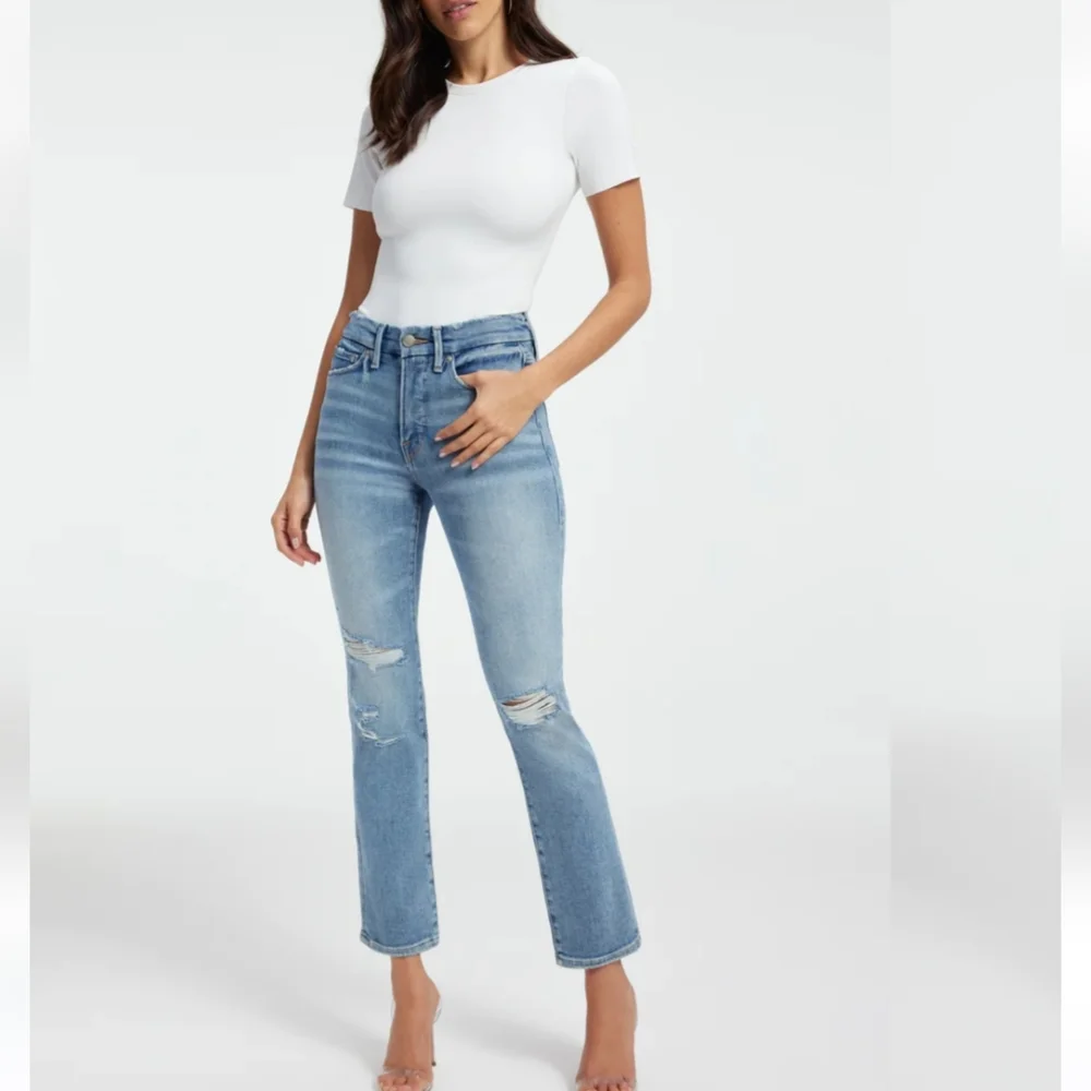 Good American Good Legs Straight Jeans in blue size 6 new with tag - Picture 1 of 17